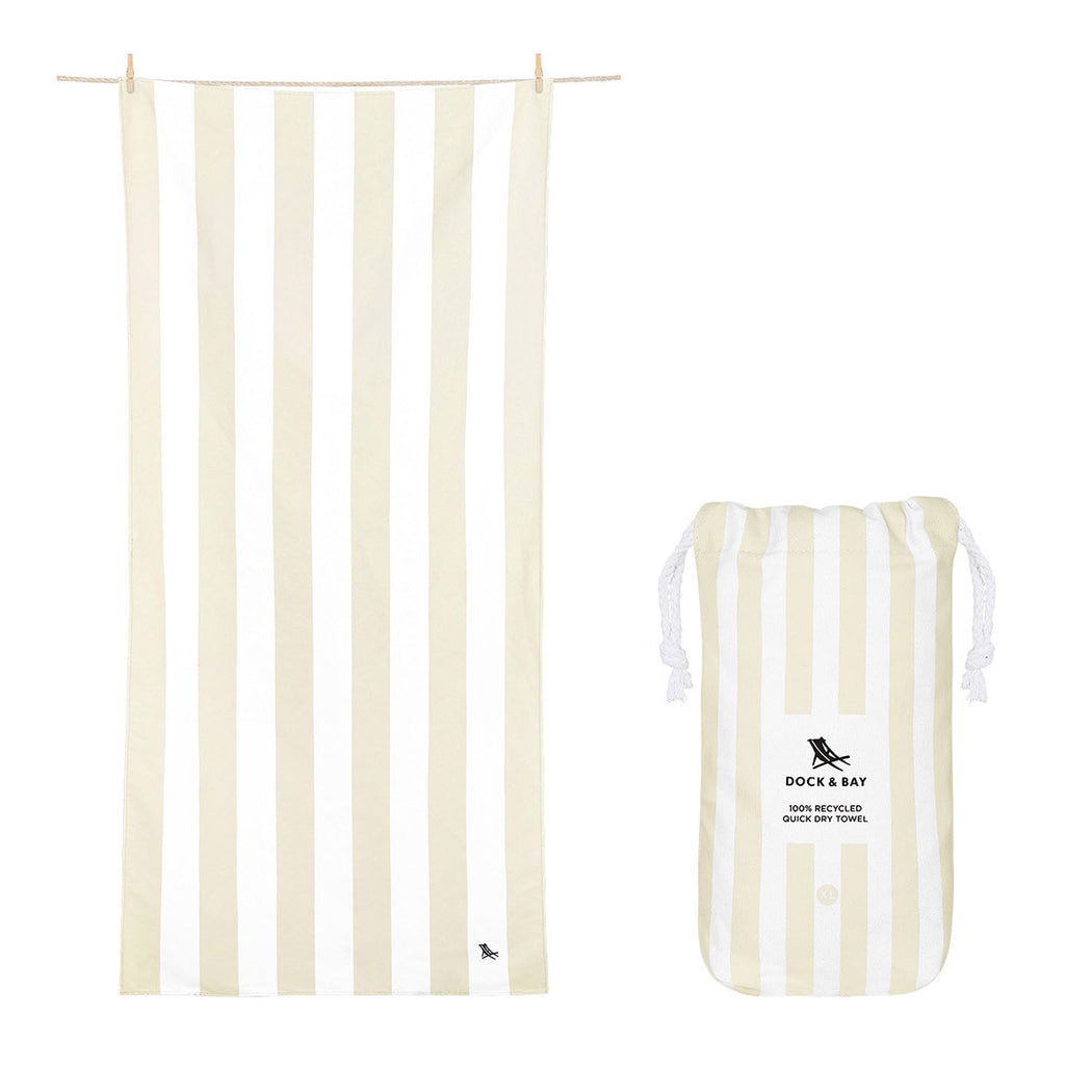 Dock & Bay 100% Recycled Towel - Bora Bora Beige L - 160cm x 80cm