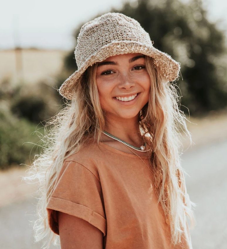 Hemp + Cotton Woven Hat - by hobo & hatch - bucket - Natural