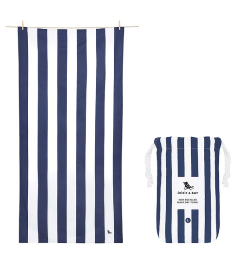 Dock & Bay 100% Recycled Towel - Whitsunday Blue L - 160cm x 80cm