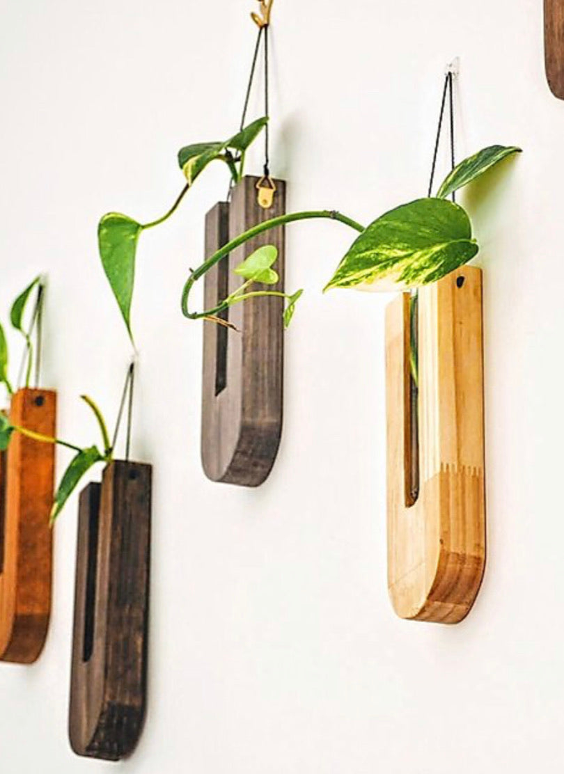 Timber wall hanger - Drop, Grey