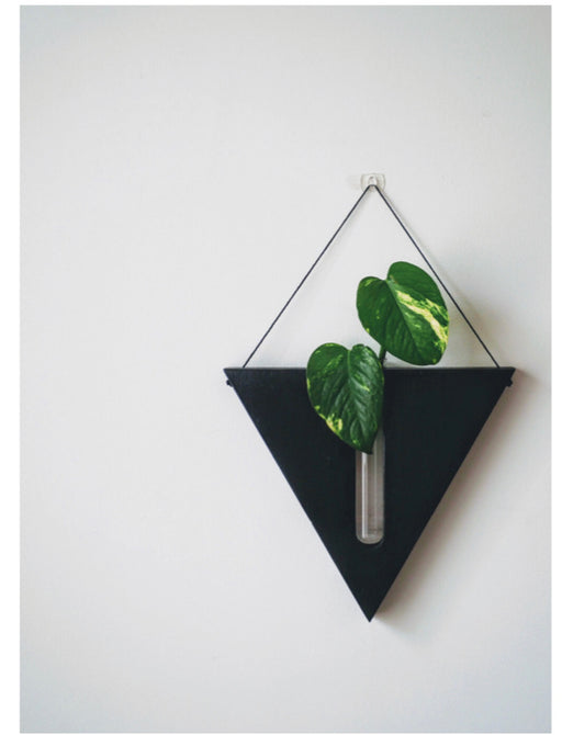 Timber wall hanger - Triangle, Black