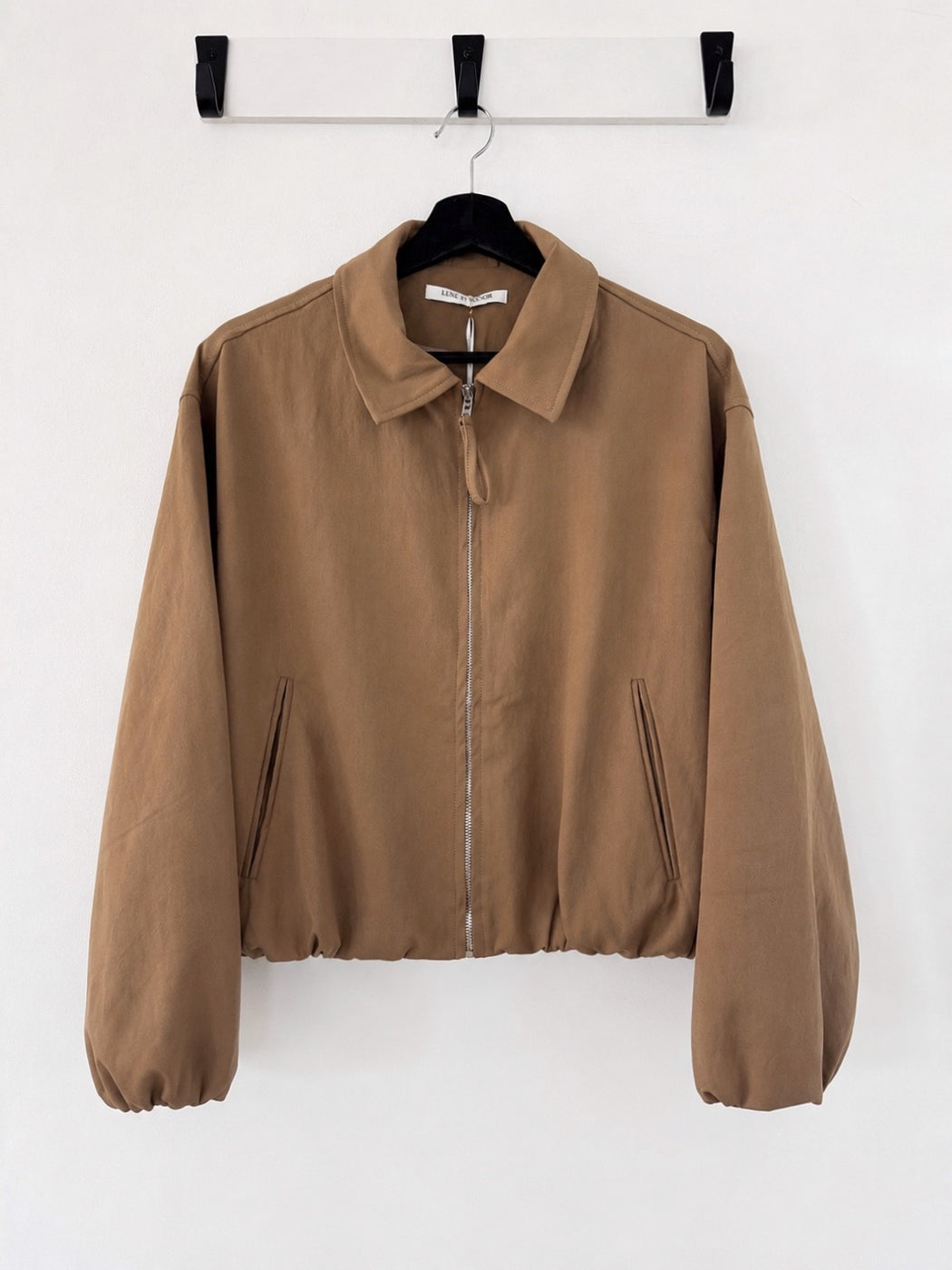 Crop Zip Jacket - Tan