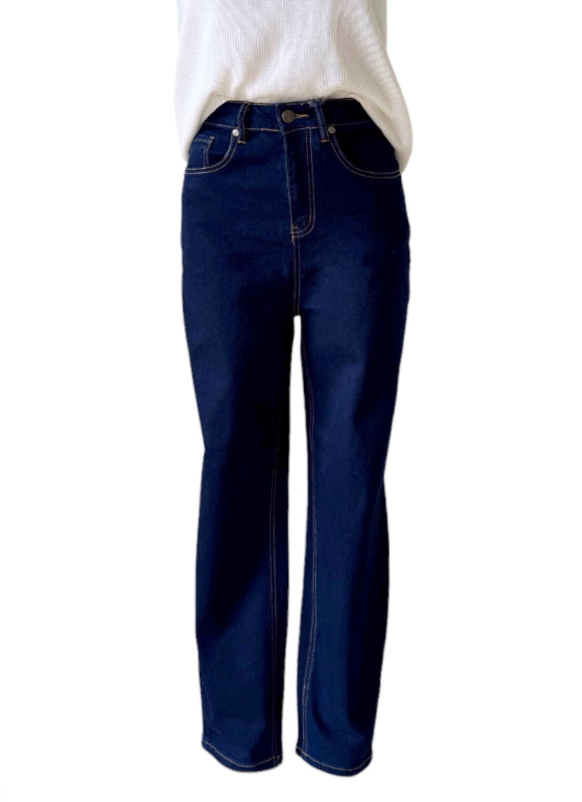 High Rise Mum Jeans - Indigo Dark Denim