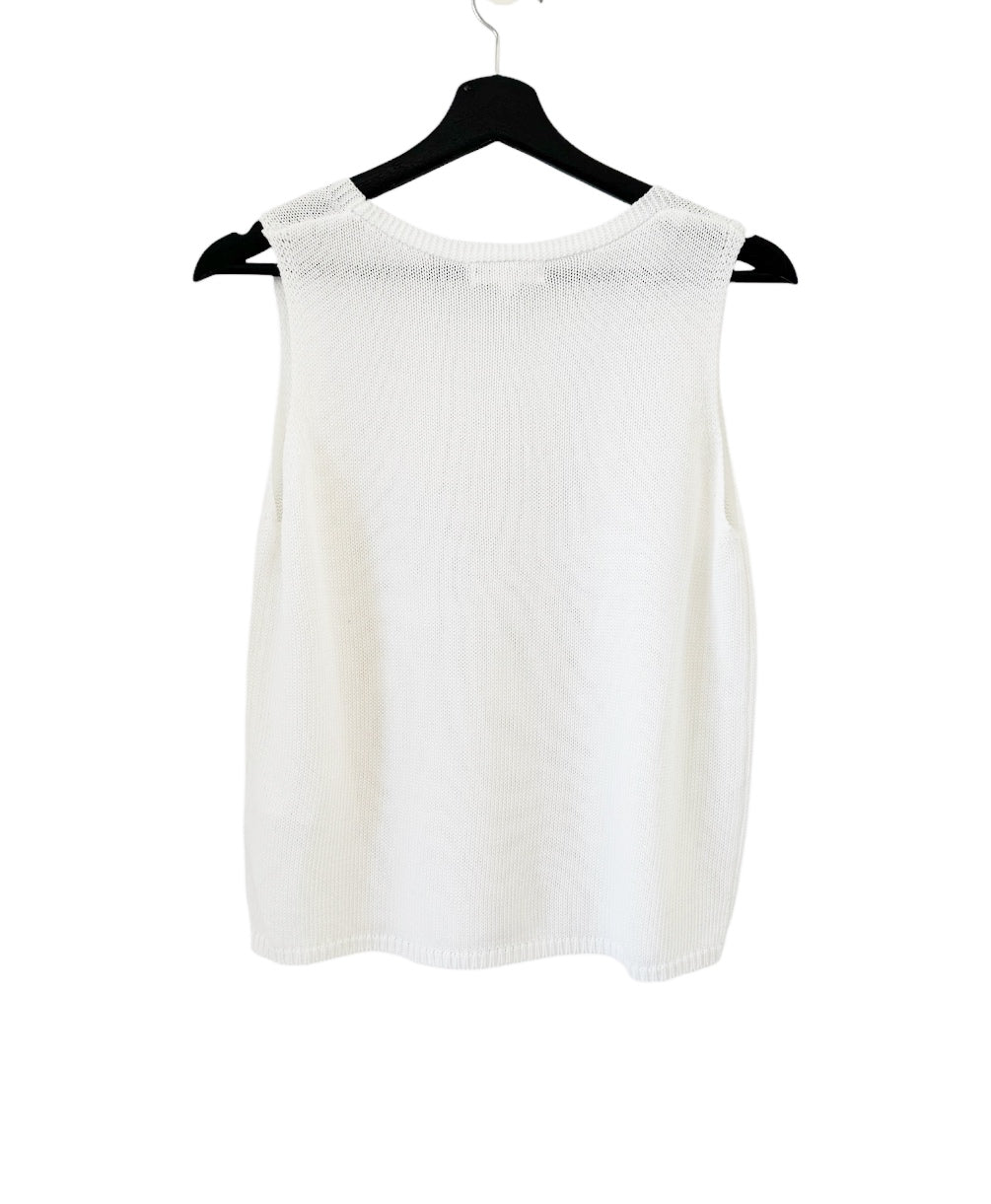 Little Lies Knit Spring Tank Top - NEW CUT - White