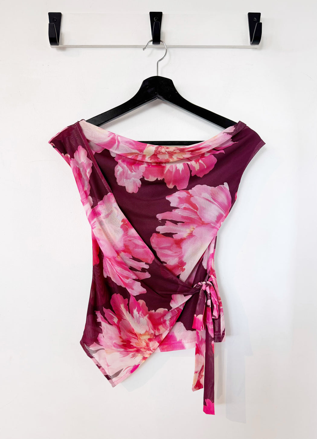 Rue Mesh Orchid Top - Floral Pink and Red