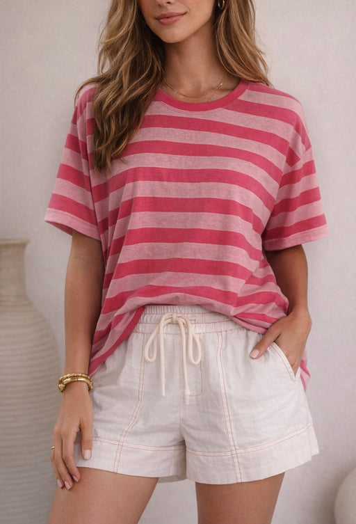 Little Lies Tilly Tee - Pink Stripe