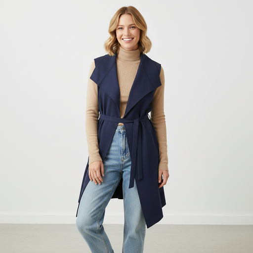 Midi Vest - Navy