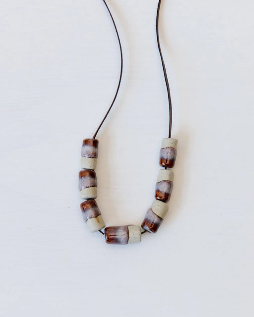 Woodfolk - Mulberry Cylinder Ceramic Necklace