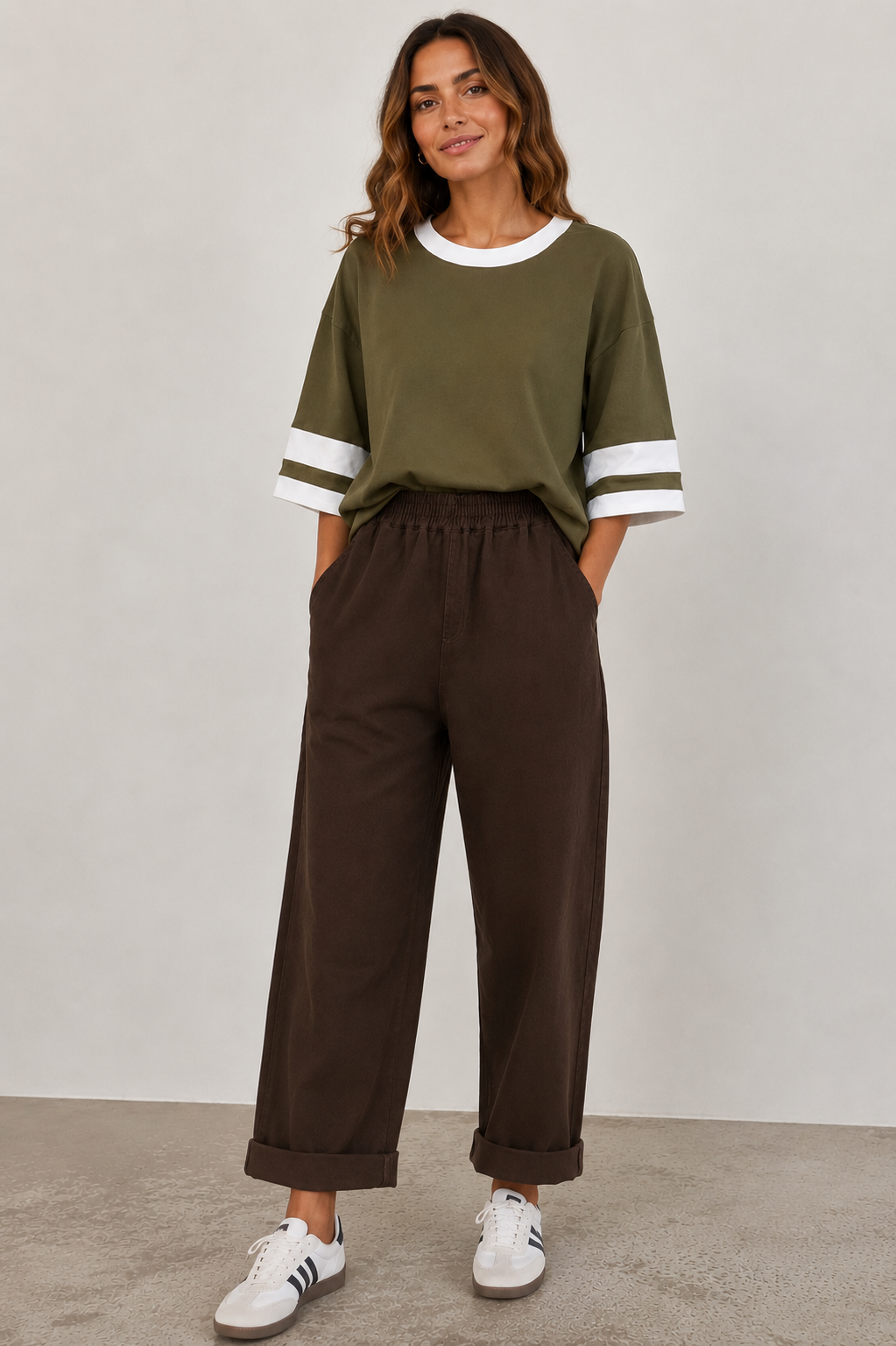 Restocked! Barrel leg Denim Lounge Pants - Chocolate