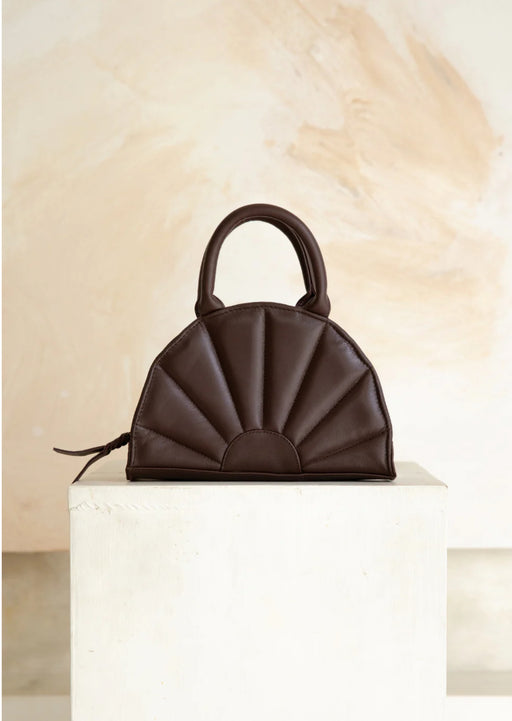 Hobo and Hatch Genuine Leather Soleil Mini Tote- Cocoa