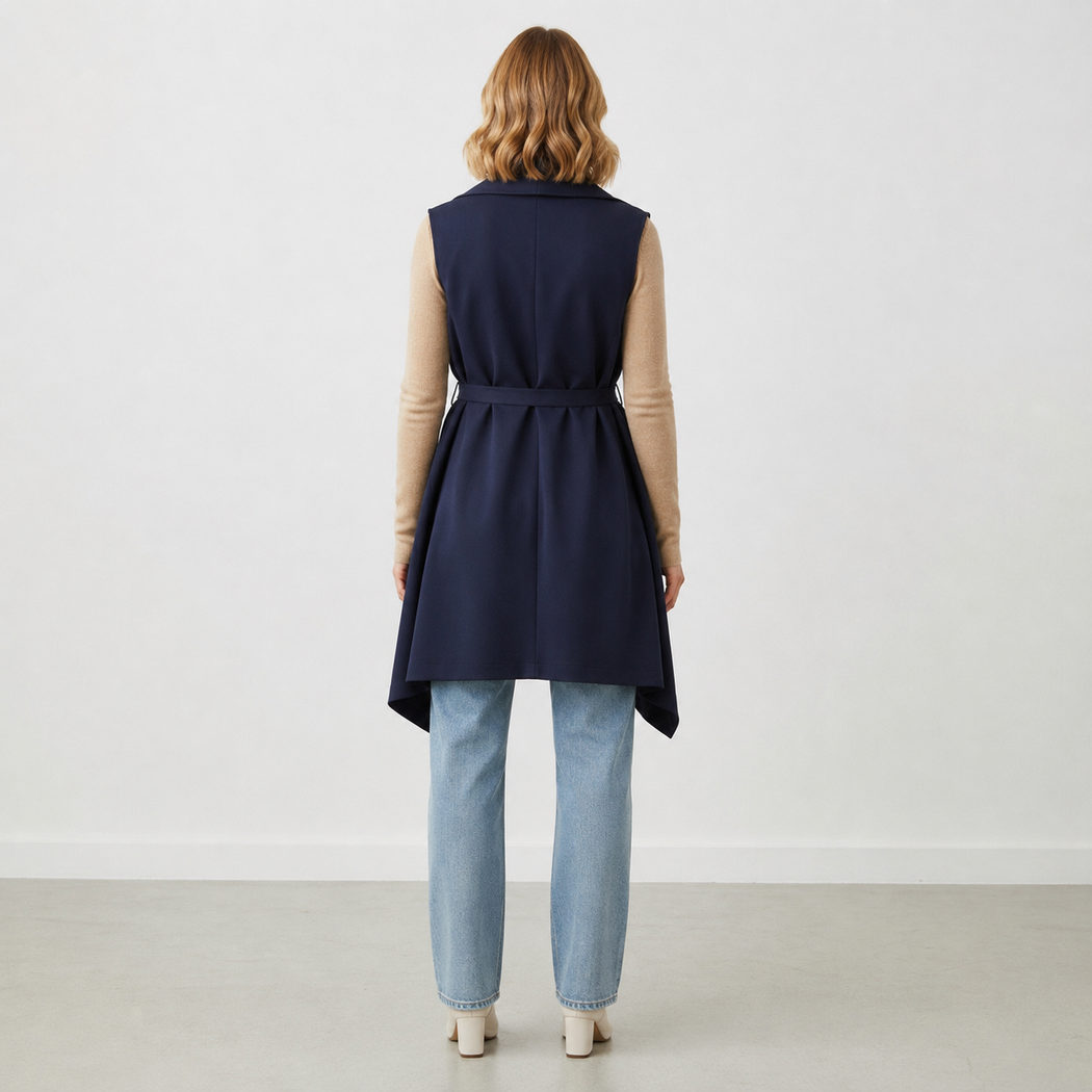 Midi Vest - Navy