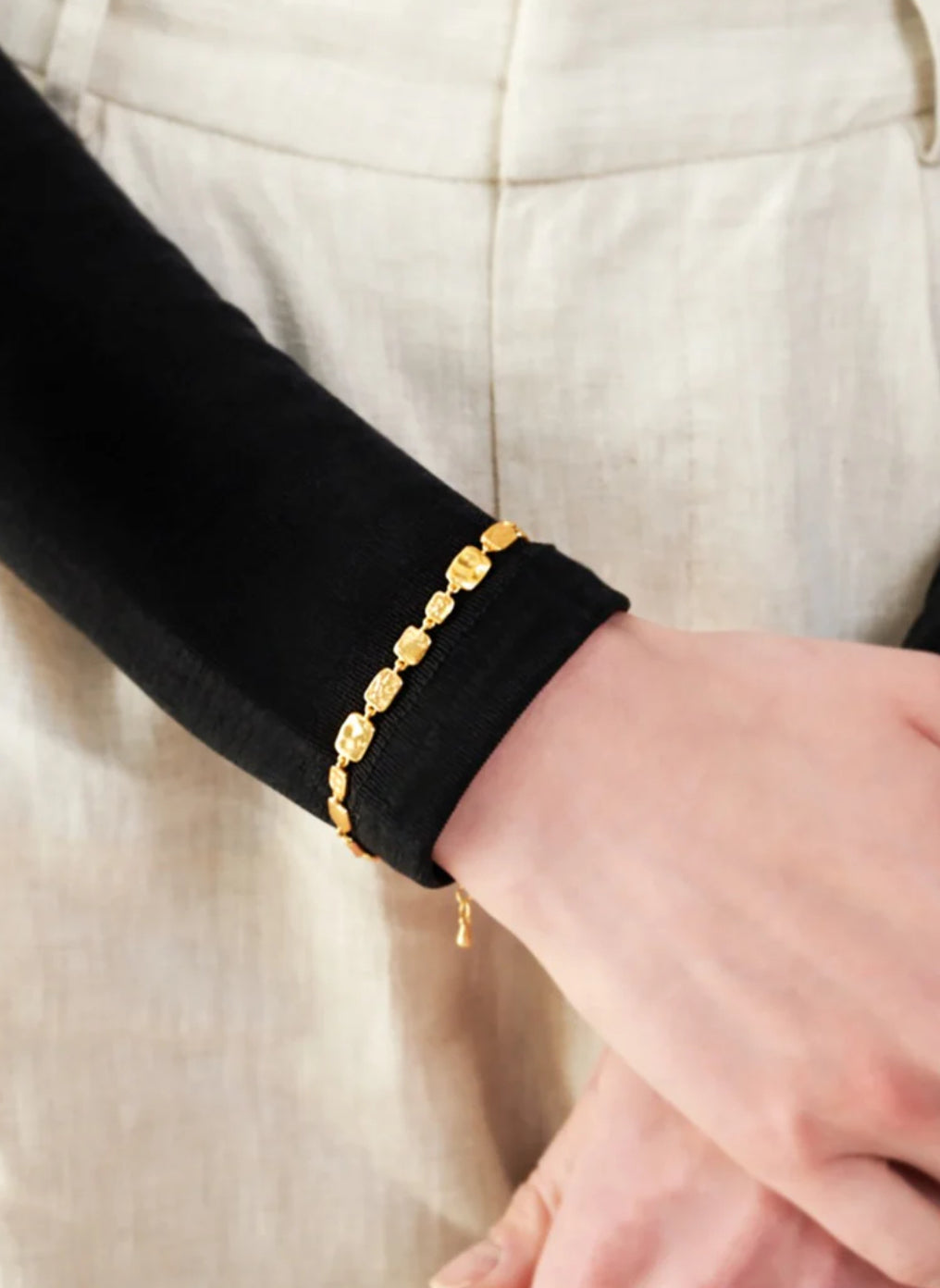 Gold plated hammered Bracelet