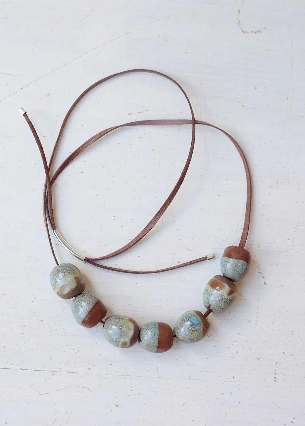 Woodfolk Natural accessories- Eucalyptus Ceramic Bead Necklace