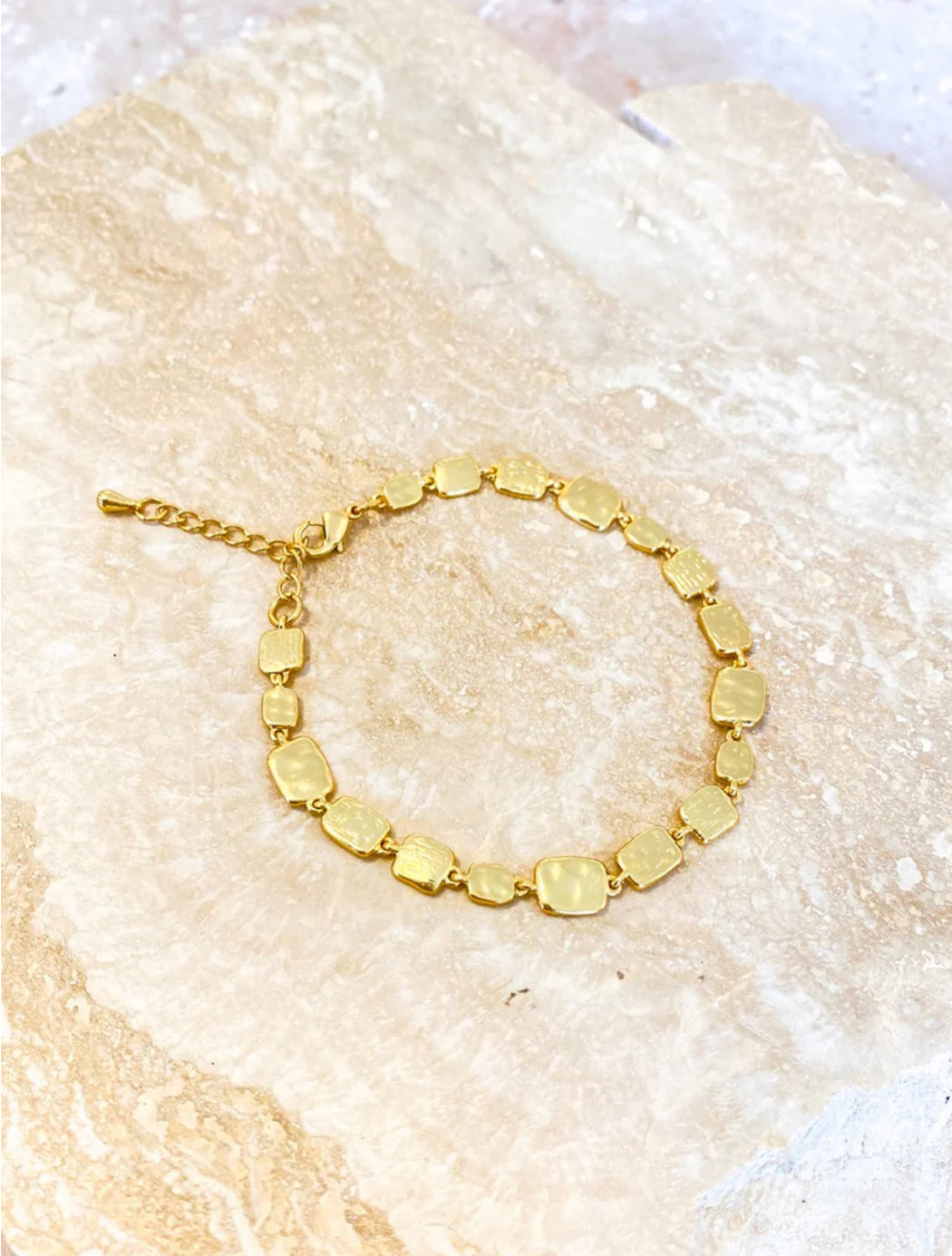 Gold plated hammered Bracelet