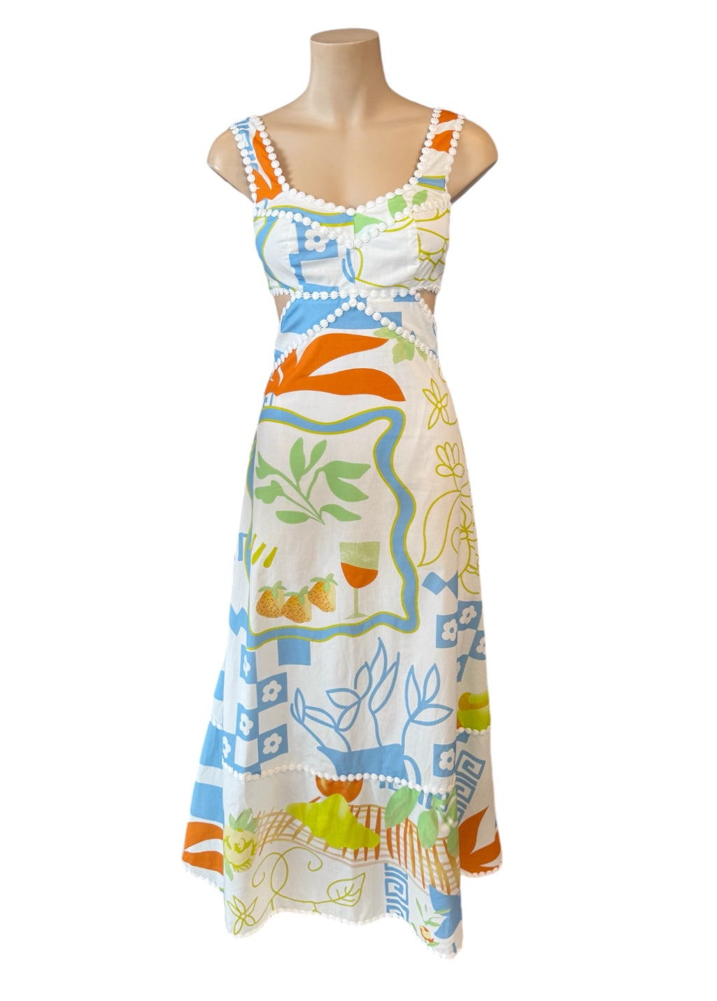 Tropic Maxi Dress - White Multi