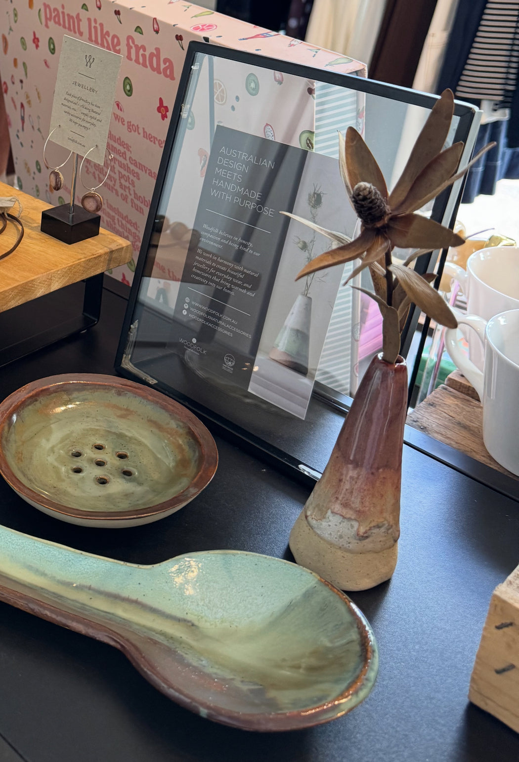 Woodfolk Natural Accessories - Ceramic Soap Dish - eucalyptus