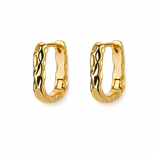 Denvi 18K Gold Plated Huggie Hoops - Dimple Hoop