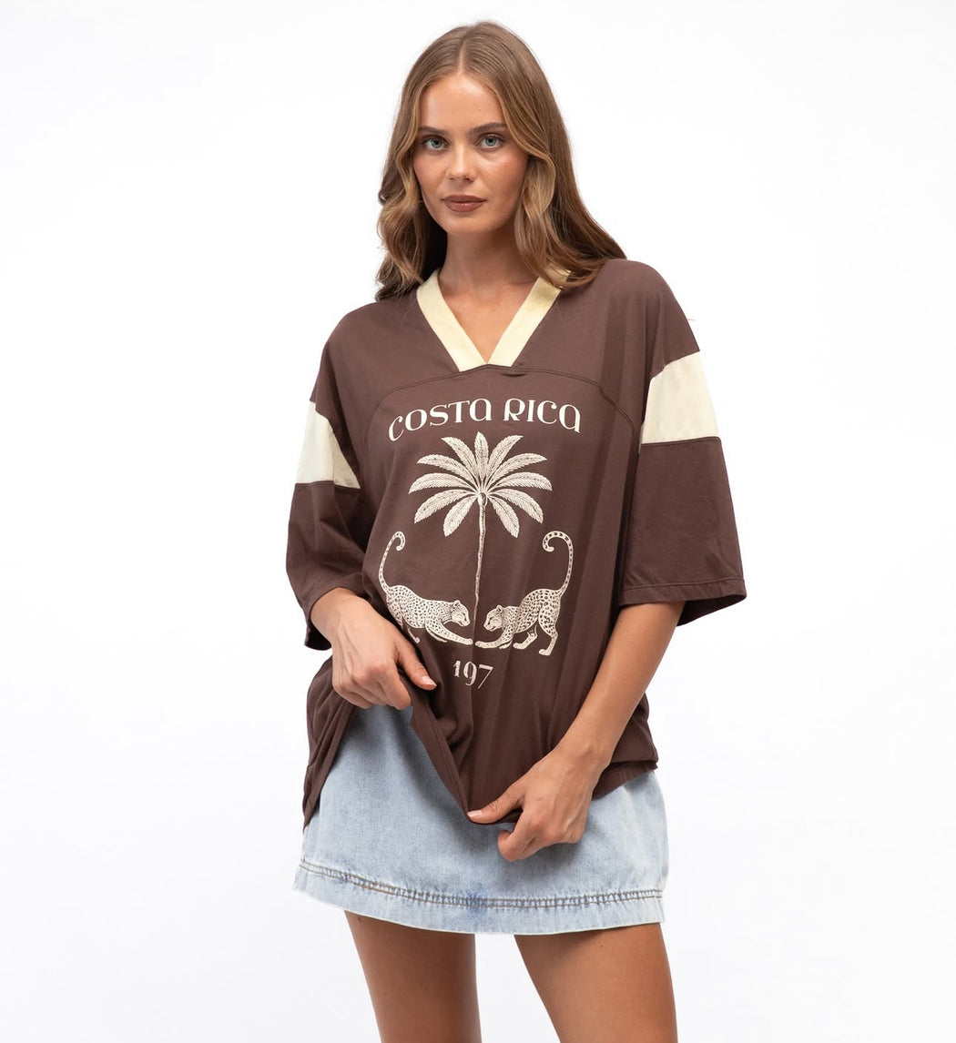 Print Tee - Costa Rico Cheetah Chocolate