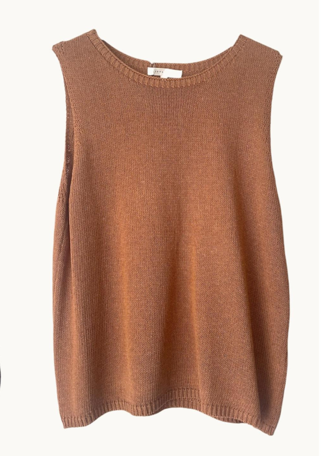 Little Lies Knit Spring Tank Top - Rust