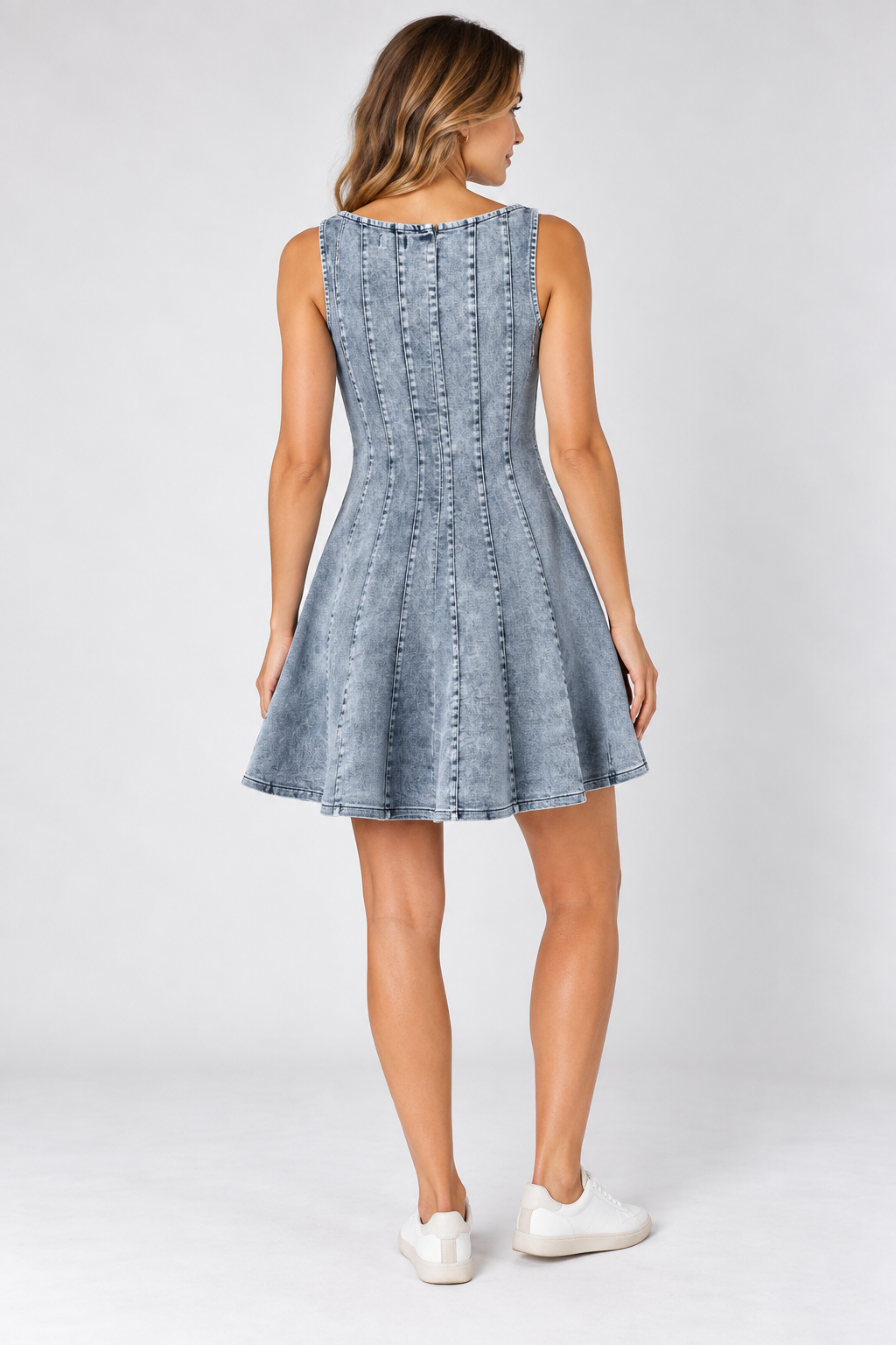 Denim Mini Dress - Light Blue