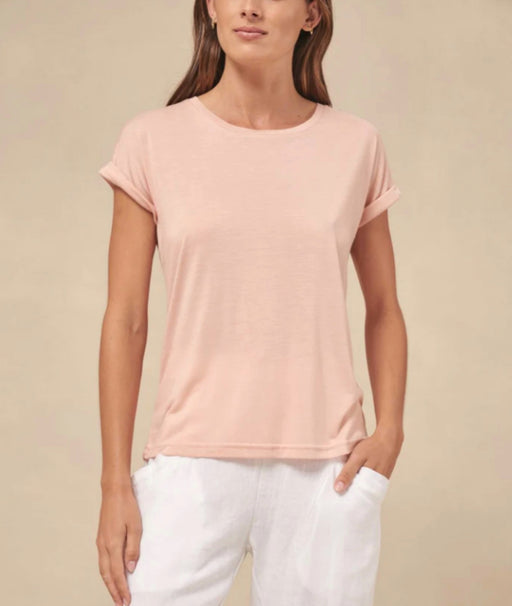 Little Lies basic Roll Sleeve Tee - Pink