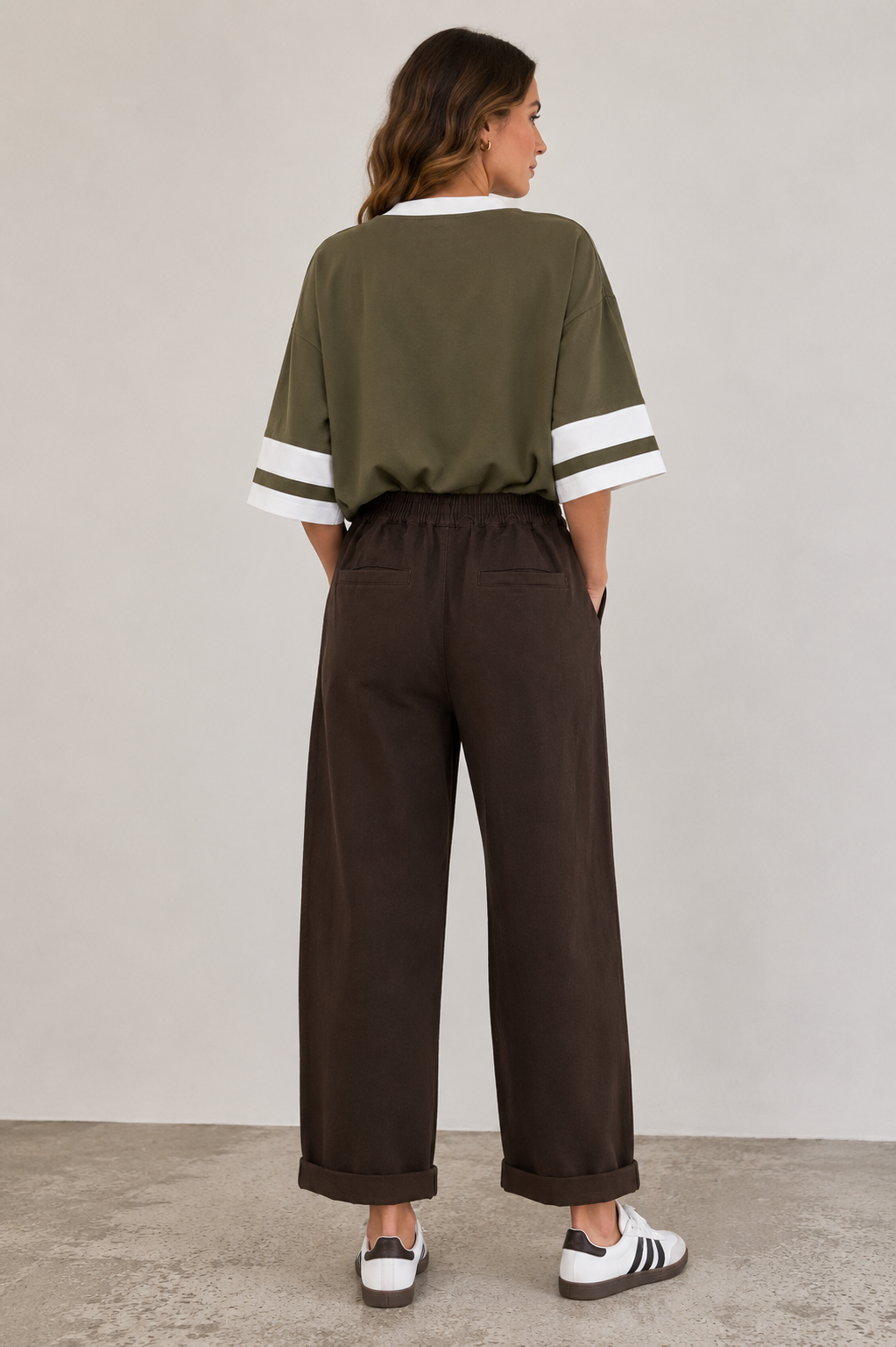 Restocked! Barrel leg Denim Lounge Pants - Chocolate