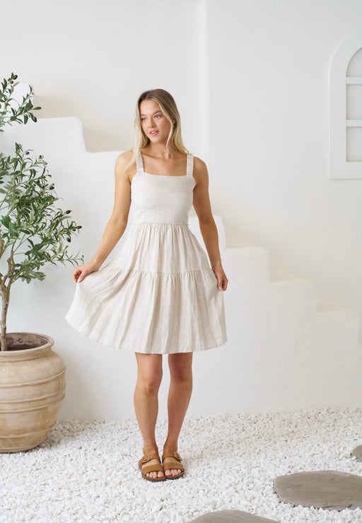 Arlo Short Linen Dress - Natural