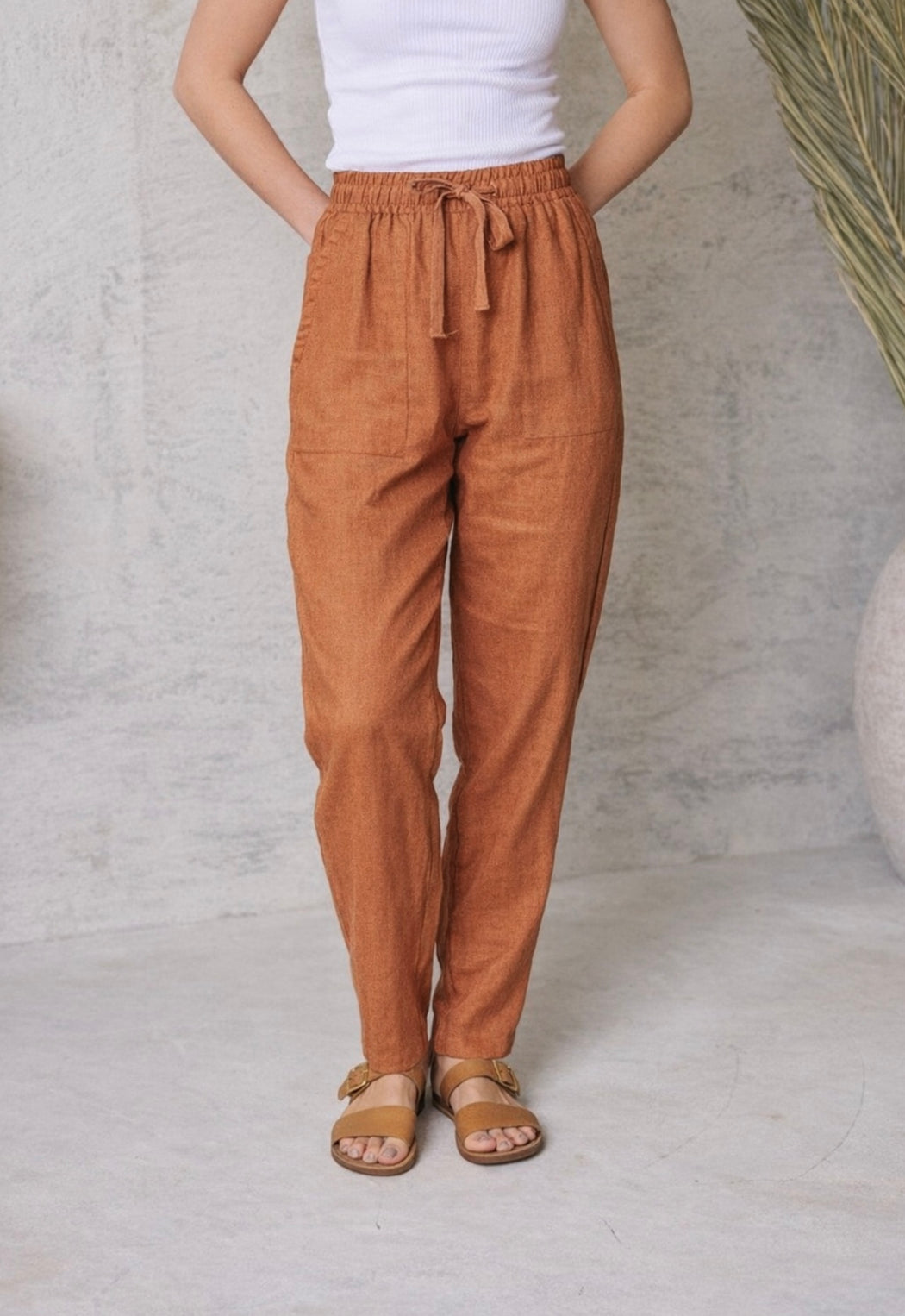 Linen Maya Pants - Rust