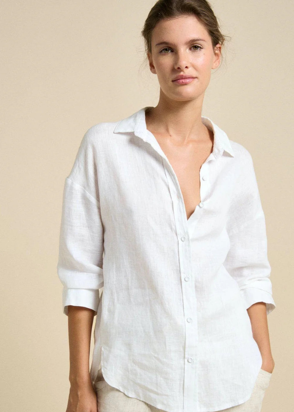 Little Lies Linen Shirt - White