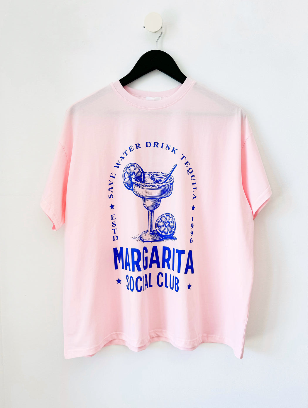 Cotton blend Oversize Tee - Pink Margarita club