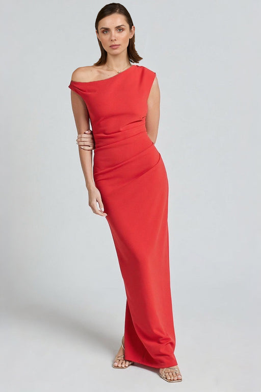 Off shoulder Maxi Dress - Red