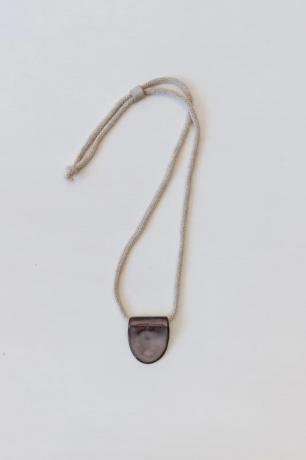 Woodfolk - Mulberry Half Oval Ceramic Necklace