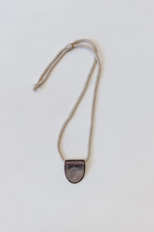 Woodfolk - Mulberry Half Oval Ceramic Necklace