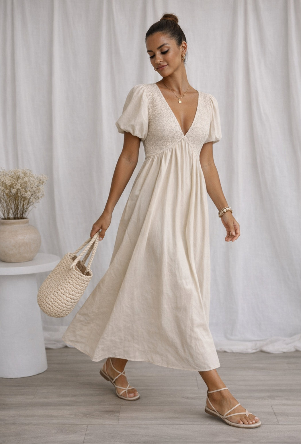 Daisy Maxi Dress - Vanilla