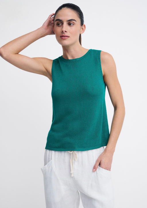 Little Lies Knit Spring Tank Top - Teal