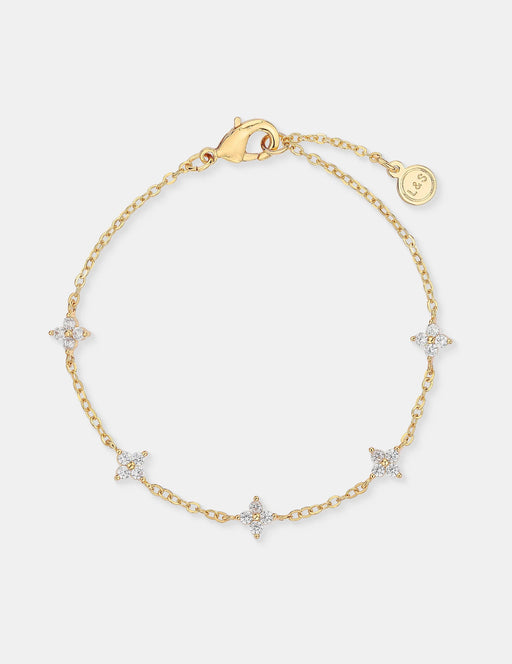 18k Plated Gold Clover Bracelet