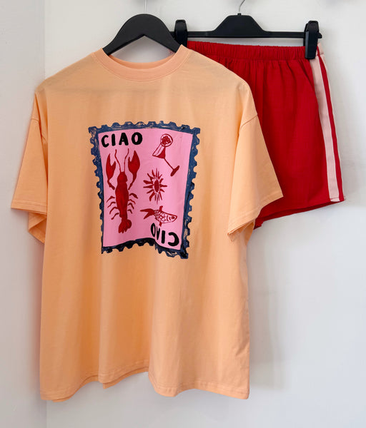 By Frankie Ciao Set - Peach and Red