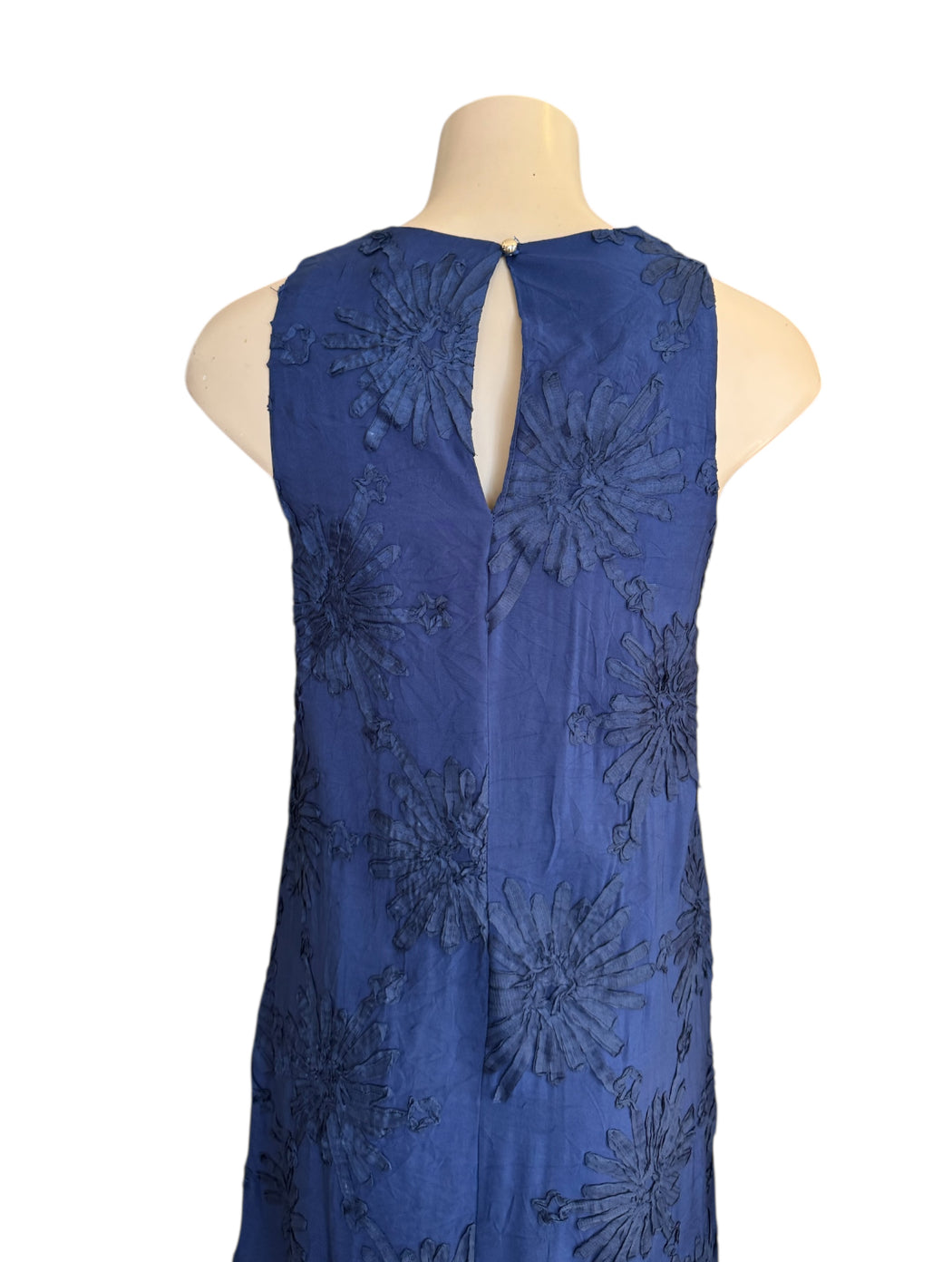 Denise Maxi Dress  - Navy blue textured floral