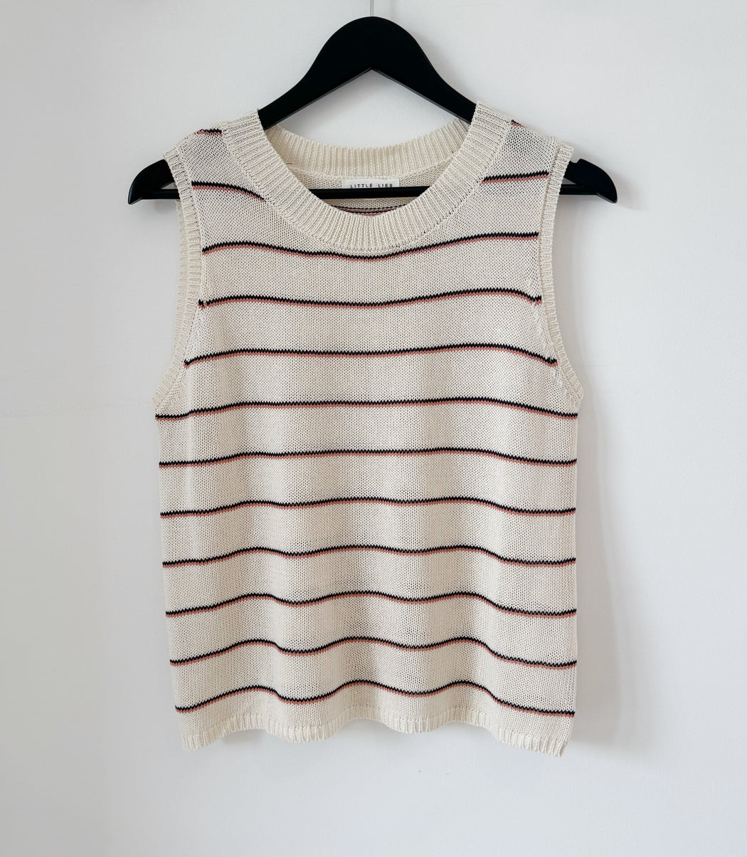 Little Lies Knit Spring Tank Top - Stripe