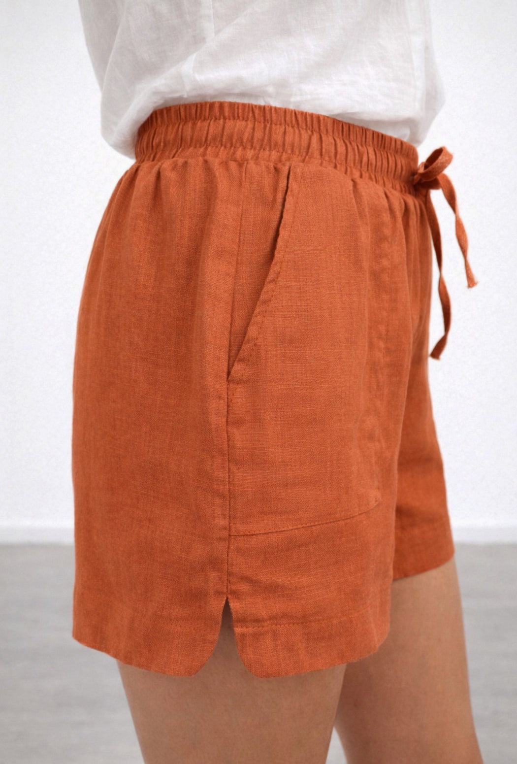 Little Lies Linen Bronte Shorts - light Rust