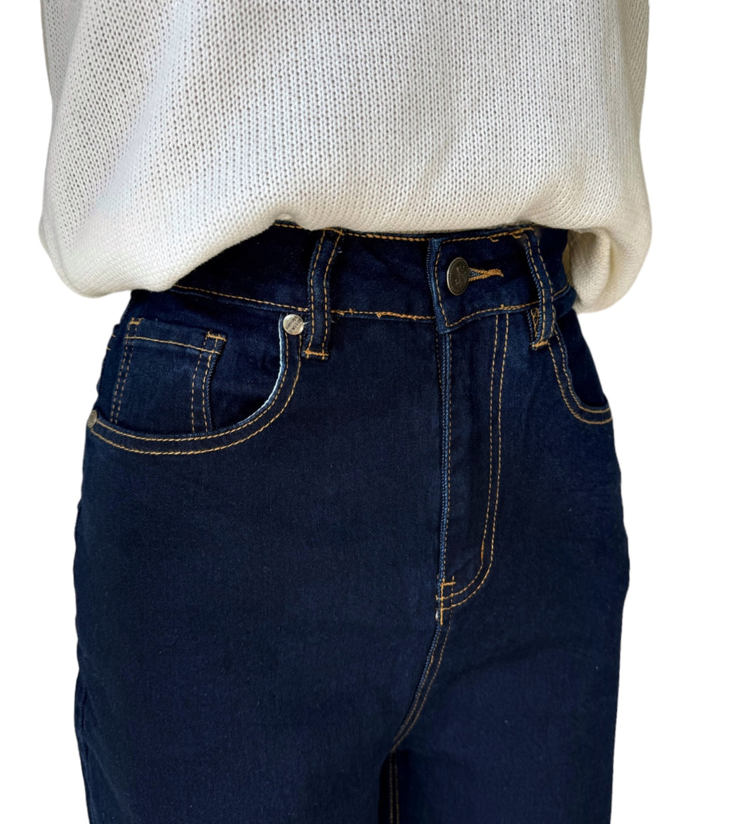 High Rise Mum Jeans - Indigo Dark Denim