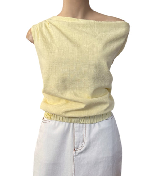 Off Shoulder Linen Top - Butter Yellow
