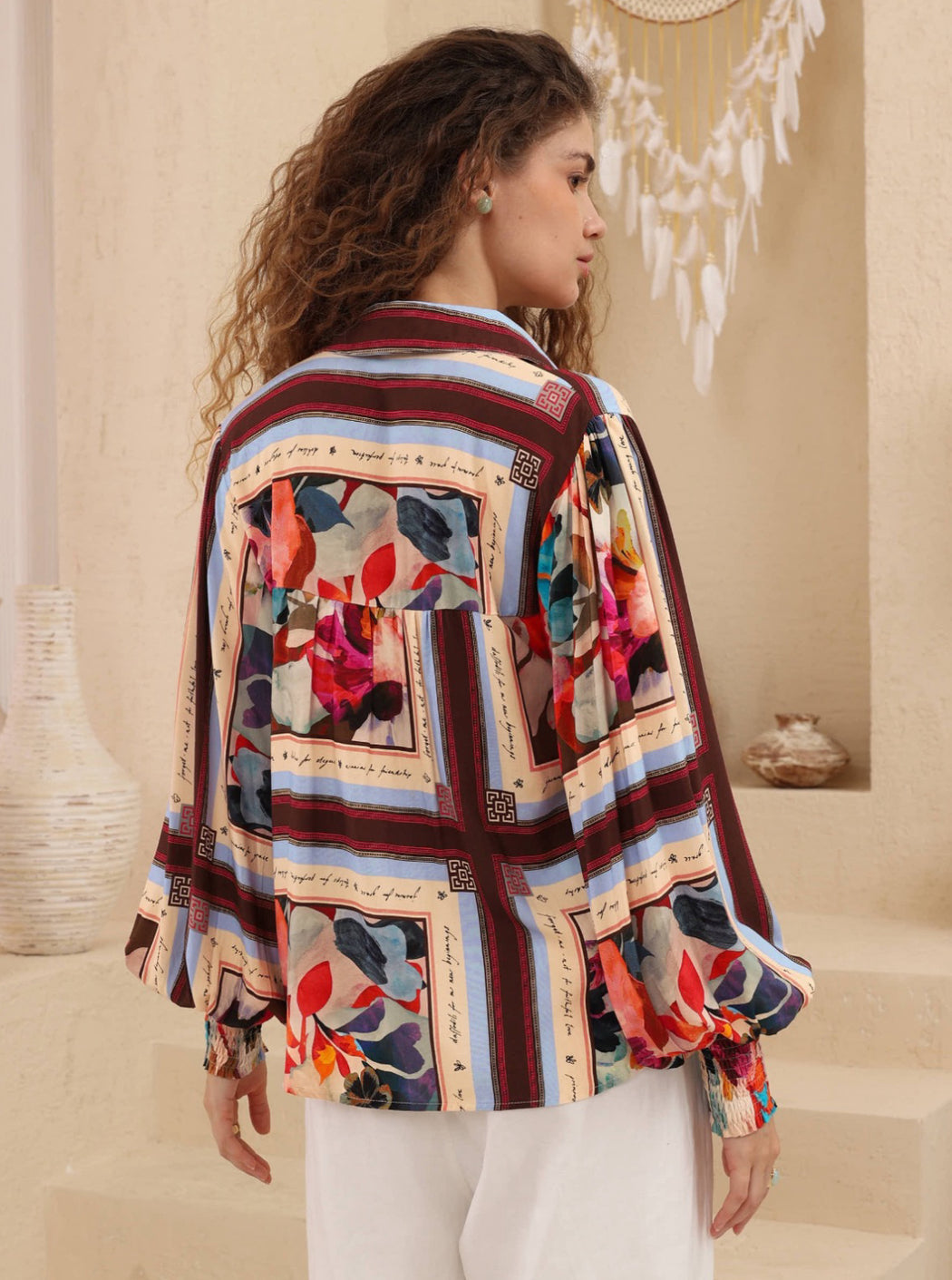 Balloon Sleeve Blouse - Multi