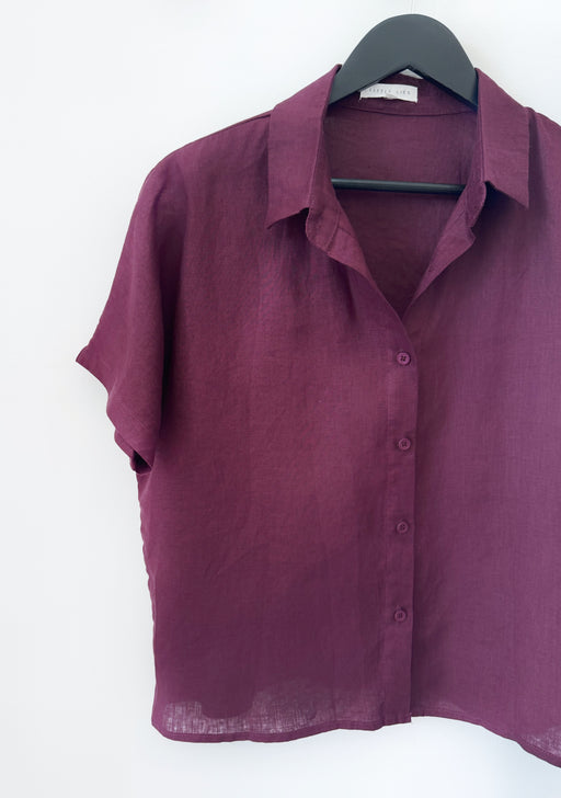 Little Lies Linen Shirt - Port