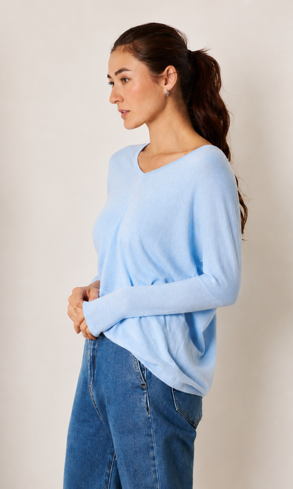 Cashmere Blend Knit - Baby Blue