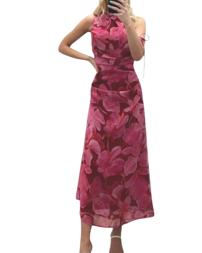 Abbie Midi Dress - Berry Floral