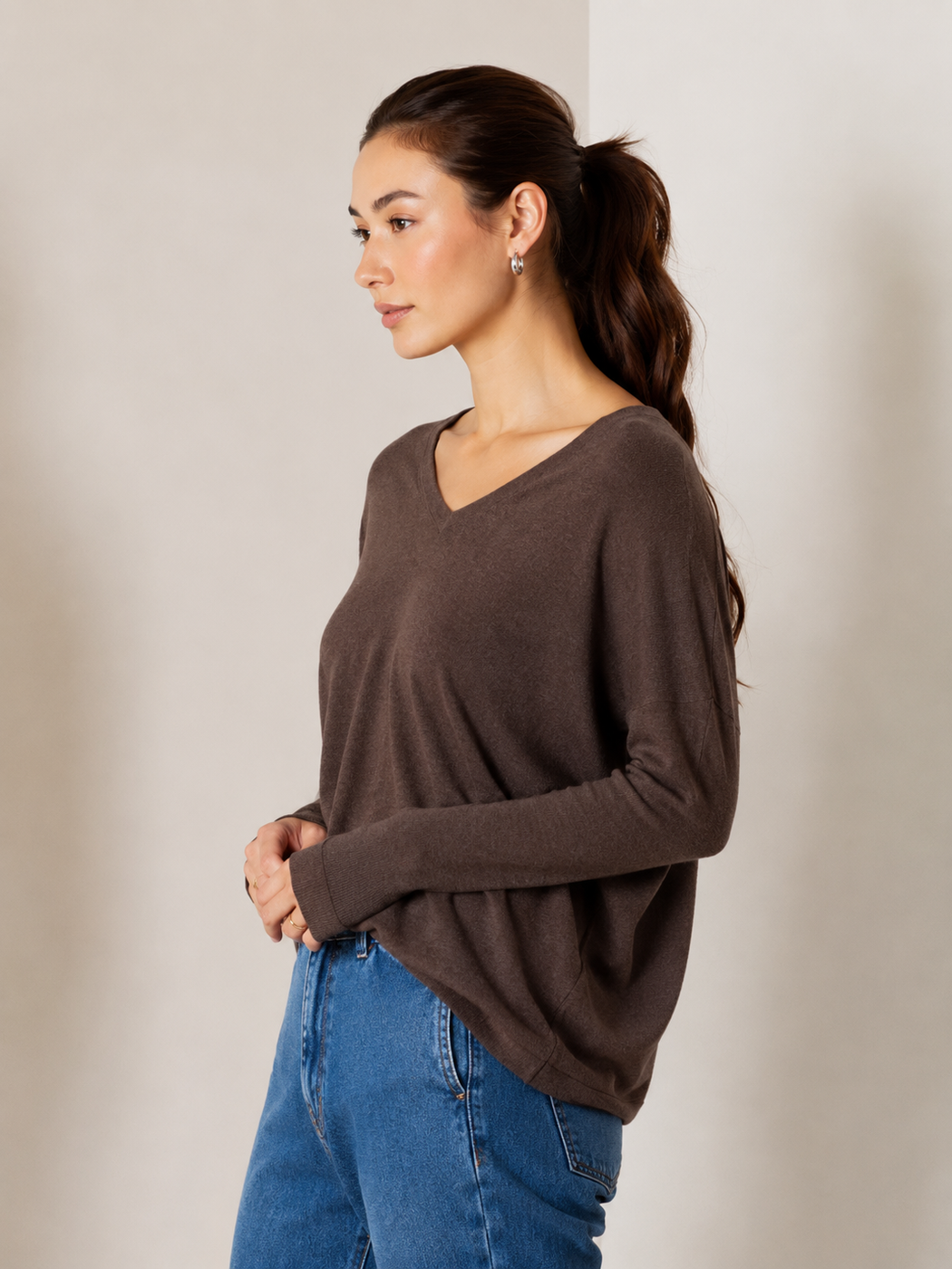 Cashmere Blend Knit - Chocolate
