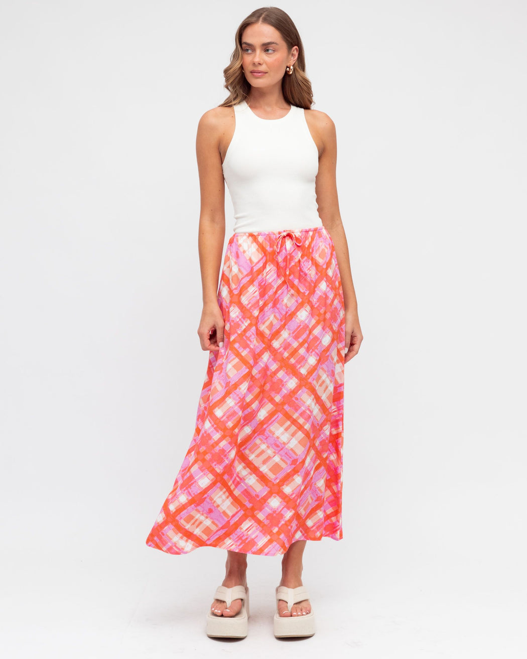 Clara Mini Skirt- Pink and Orange