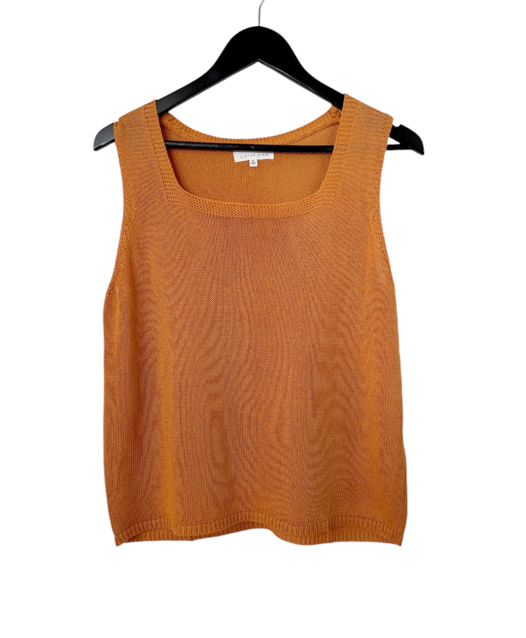 Little Lies Knit Spring Tank Top - NEW CUT - Tangerine