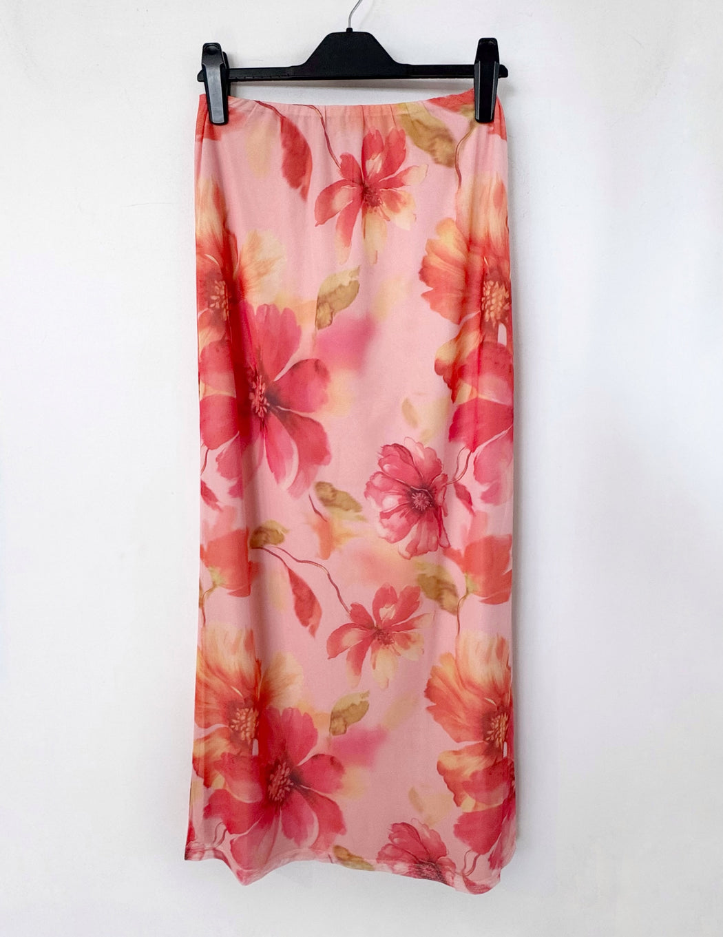 Rue Mesh Maxi Skirt - Floral Pink and Yellow